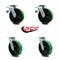 Service Caster 8 Inch Green Poly on Steel Caster Set with Roller Bearing 2 Total Lock Brake SCC SCC-TTL30S820-PUR-GB-2-S-2 - alternate 1